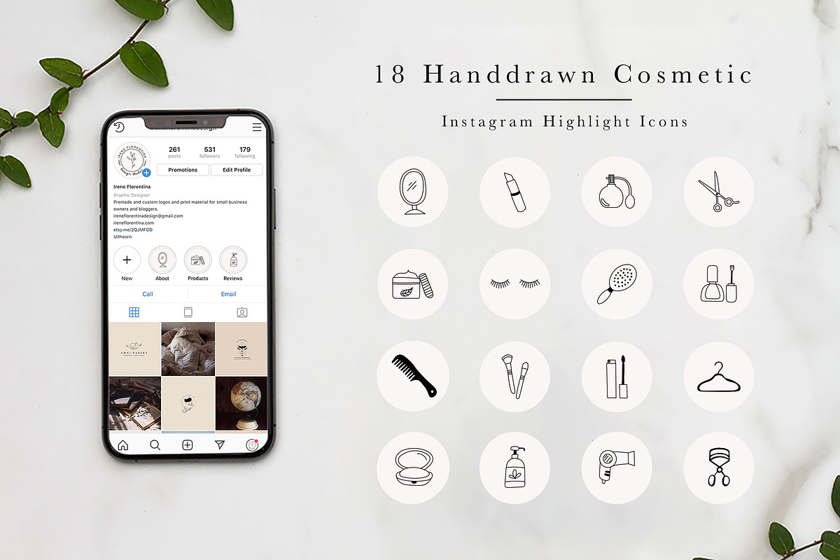 Cosmetic Instagram Story Cover Icons, a Social Media Template by Irene Florentina Design (Photo 1 of 4)
