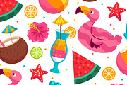 Seamless Flat Summer Pattern Design, a Pattern Graphic by MISS CHATZ (Thumbnail 3 of 3)