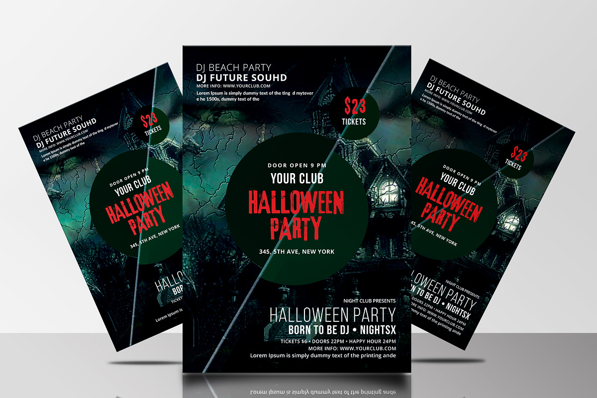Halloween Party Flyers Bundle, a Flyer Template by AfzaalGraphics (Photo 9 of 19)