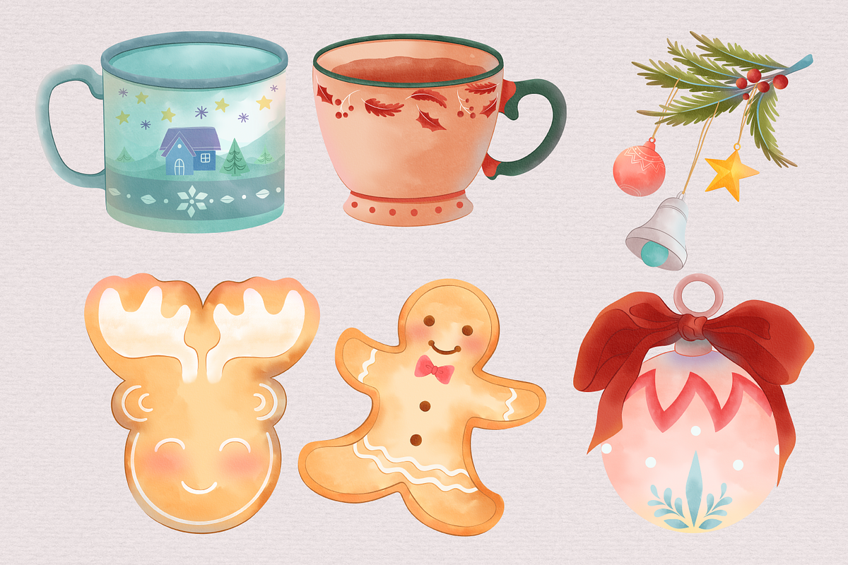 Merry Christmas Watercolor Pax, an Object Graphic by Tempcraft (Photo 4 of 8)