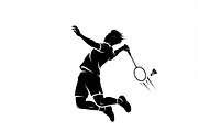 60 Badminton Player Smash Silhouette, a Person Illustration by Amazin_art (Thumbnail 25 of 42)