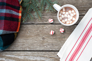 Winter flatlay containing stock image, stock photo, and styled stock