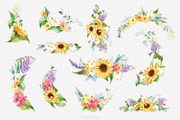 Honey Bee and Wild Flowers clipart, an Illustration by GevelStudio (Thumbnail 8 of 12)
