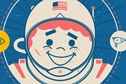 Retro Astronaut, an Illustration by Ryder Doty (Thumbnail 2 of 3)