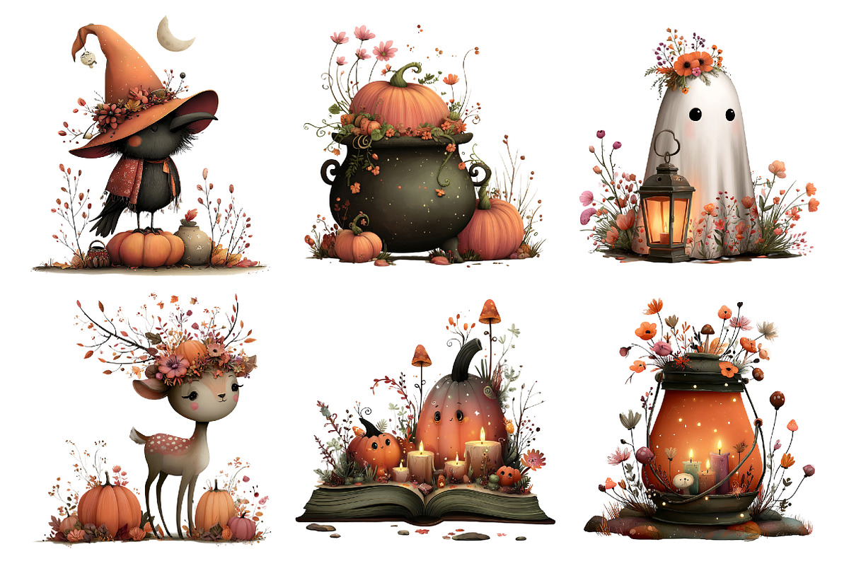 Enchanted Halloween Fall Clipart, a Seasonal Illustration by Daily.Designs (Photo 5 of 5)