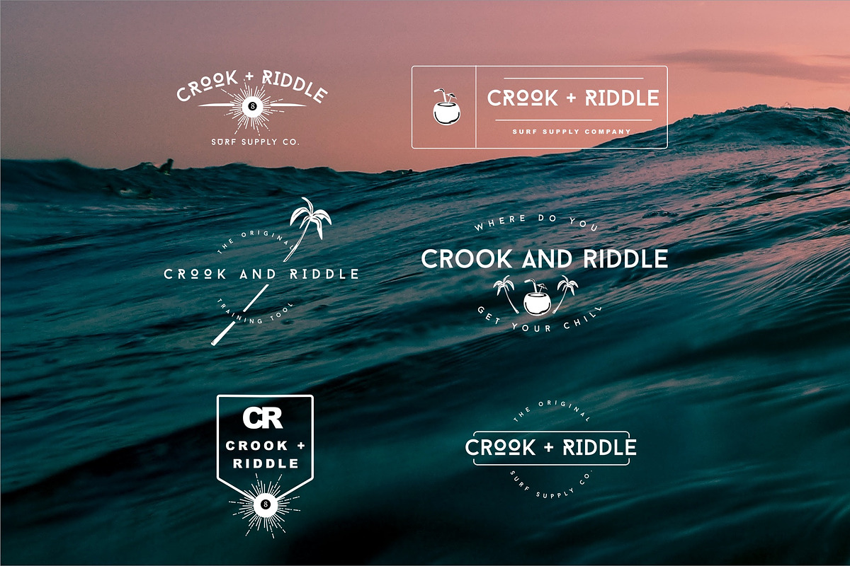 Vintage Surf Logo Badges Set, a Templates & Theme by Aloha Philly (Photo 3 of 3)