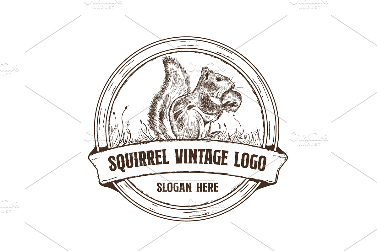 Squirrel vintage logo, a Branding & Logo Template by Ismael Hossain
