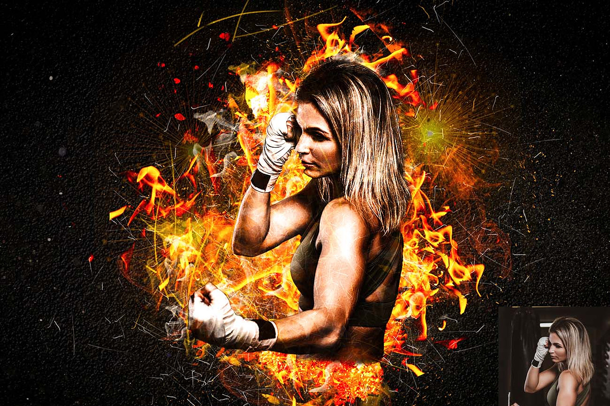 Fire & Sparks Photoshop Action, an Action Add-On by Studio Retouch (Photo 2 of 14)