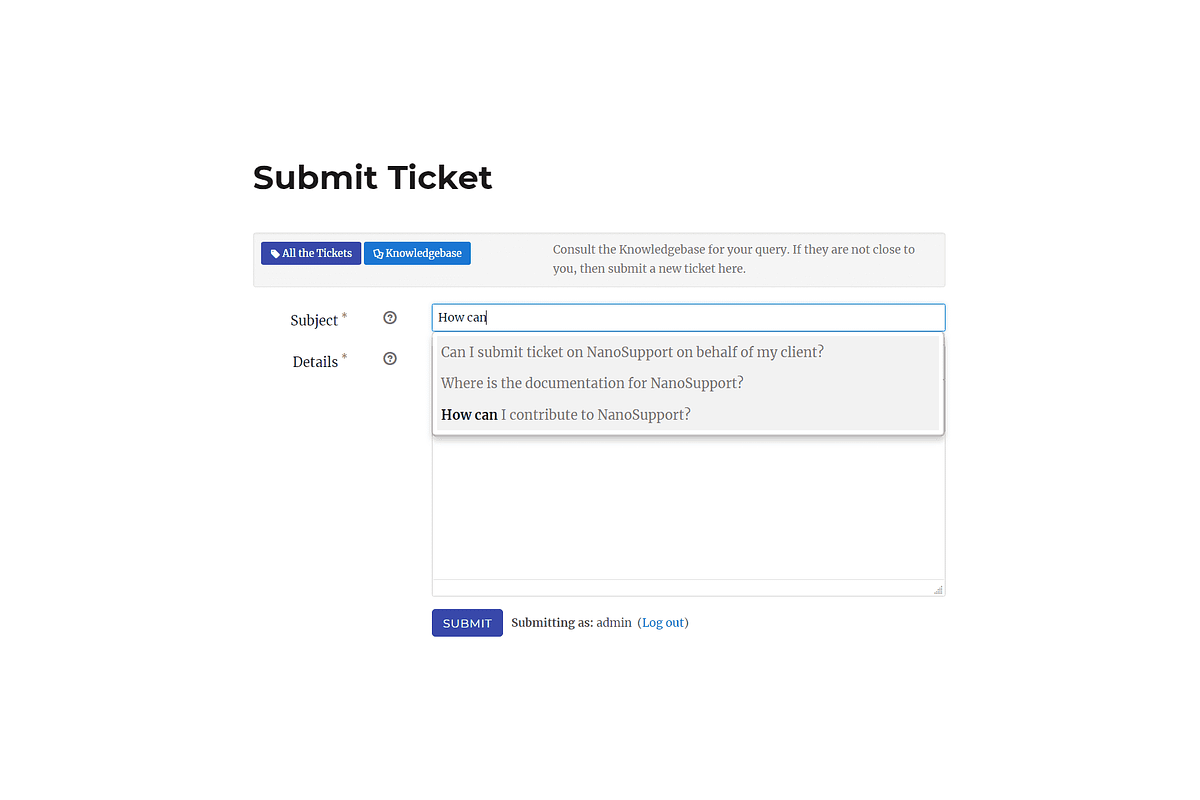 NanoSupport - Knowledgebase Search preview 3