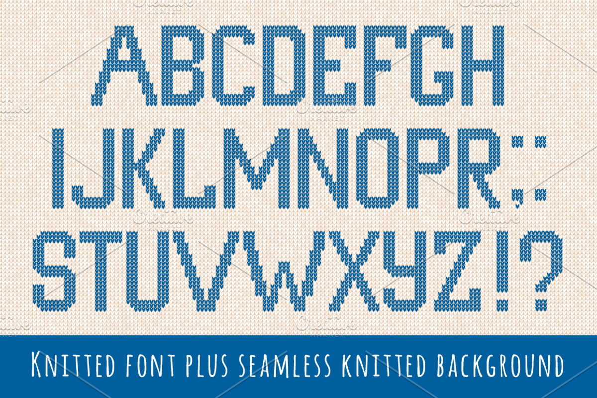 Knitted letters, seamless background, a Decorative Illustration by VasilkovS (Photo 2 of 5)