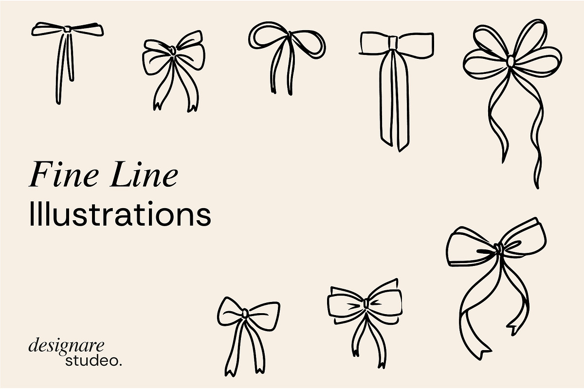 Coquette Ribbons Illustration, a Decorative Illustration by ginni illustrations (Photo 3 of 5)