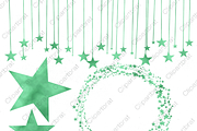 Kelly Green Watercolor Star Clipart, an Object Illustration by ClipartBrat Graphics (Thumbnail 3 of 5)