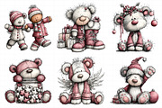 Whimsical Christmas Teddy Clipart, an Illustration by Daily.Designs (Thumbnail 4 of 5)