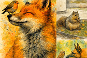 Funny Fall Animals Clipart Bundle, an Illustration by PinPaperStudio (Thumbnail 7 of 7)