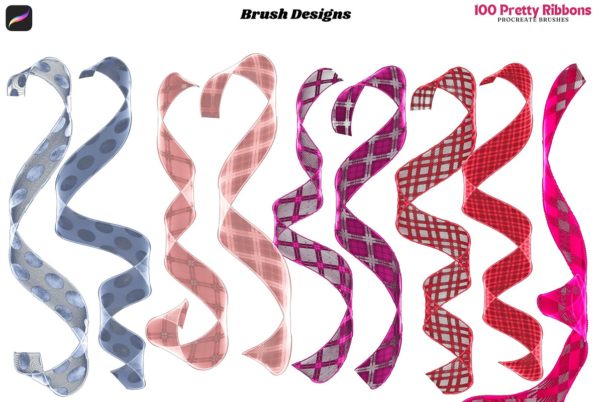 Procreate 100 Pretty Ribbons Brushes, a Brush Add-On by Fashion Workshop Bkk (Photo 19 of 21)