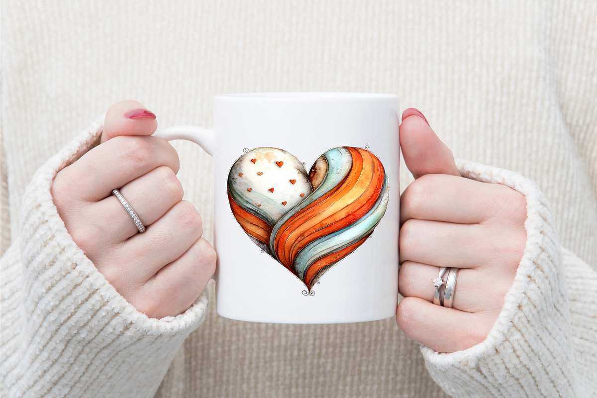 Brushstrokes Valentine Hearts Clipar, an Illustration by designcity5 (Photo 4 of 5)