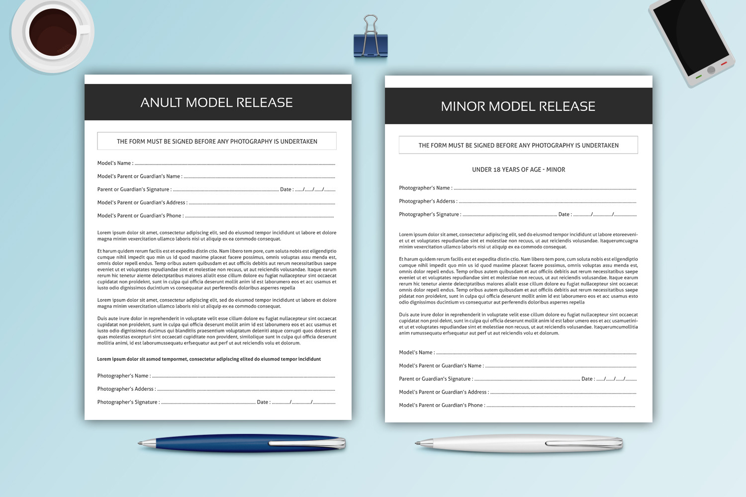 Photography Model Release Forms-V327, a Stationery Template by Template ...