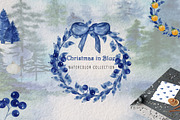 Christmas in Blue, an Illustration by YuliTeh_art (Thumbnail 1 of 11)
