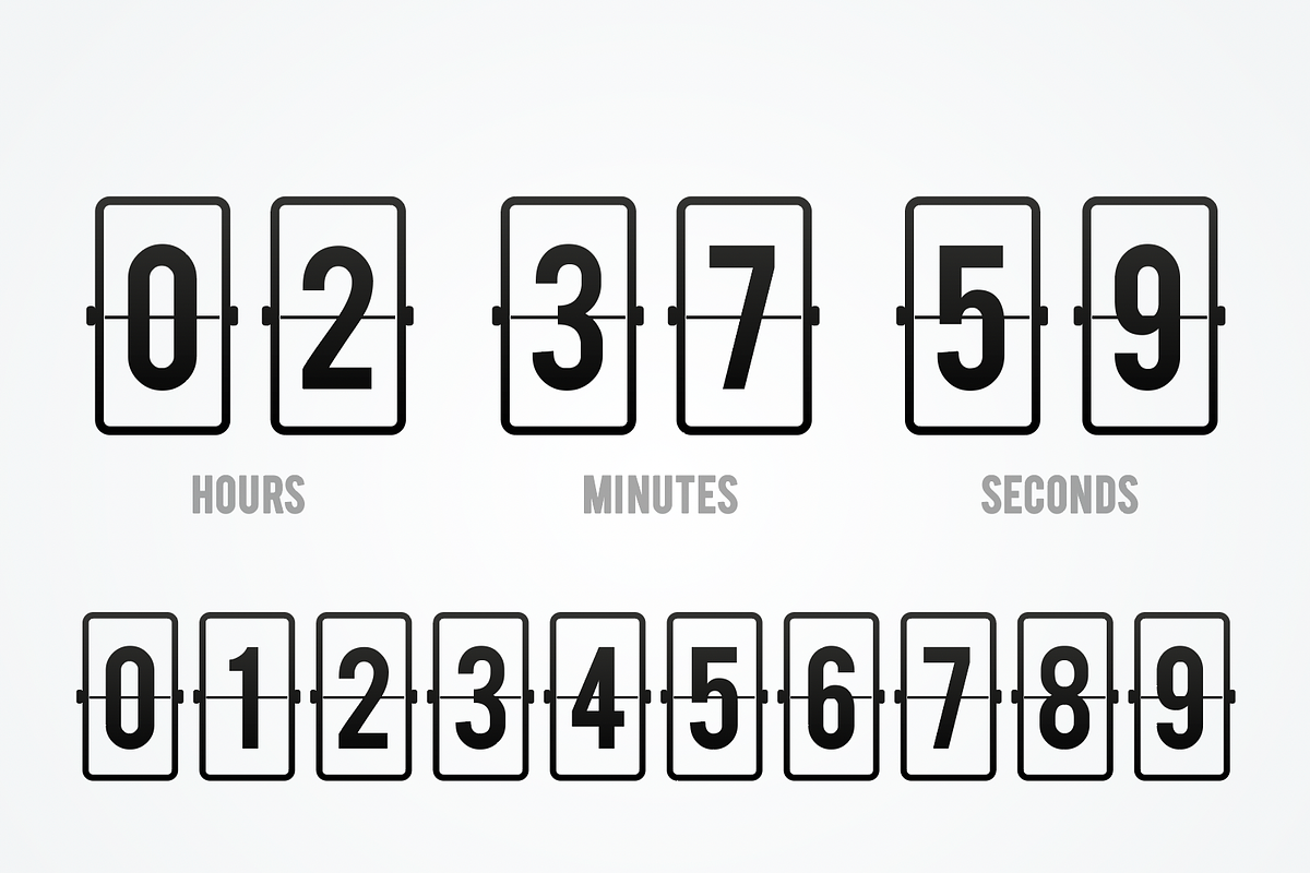 Flip Board Countdown Clock, a Technology Illustration by Black White Mouse Design (Photo 2 of 2)
