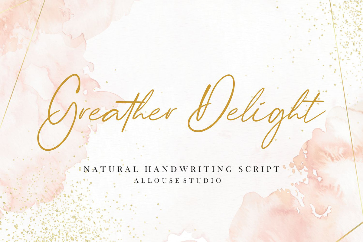 Greater Delight Font, a Script Font by Allouse Studio (Photo 1 of 15)