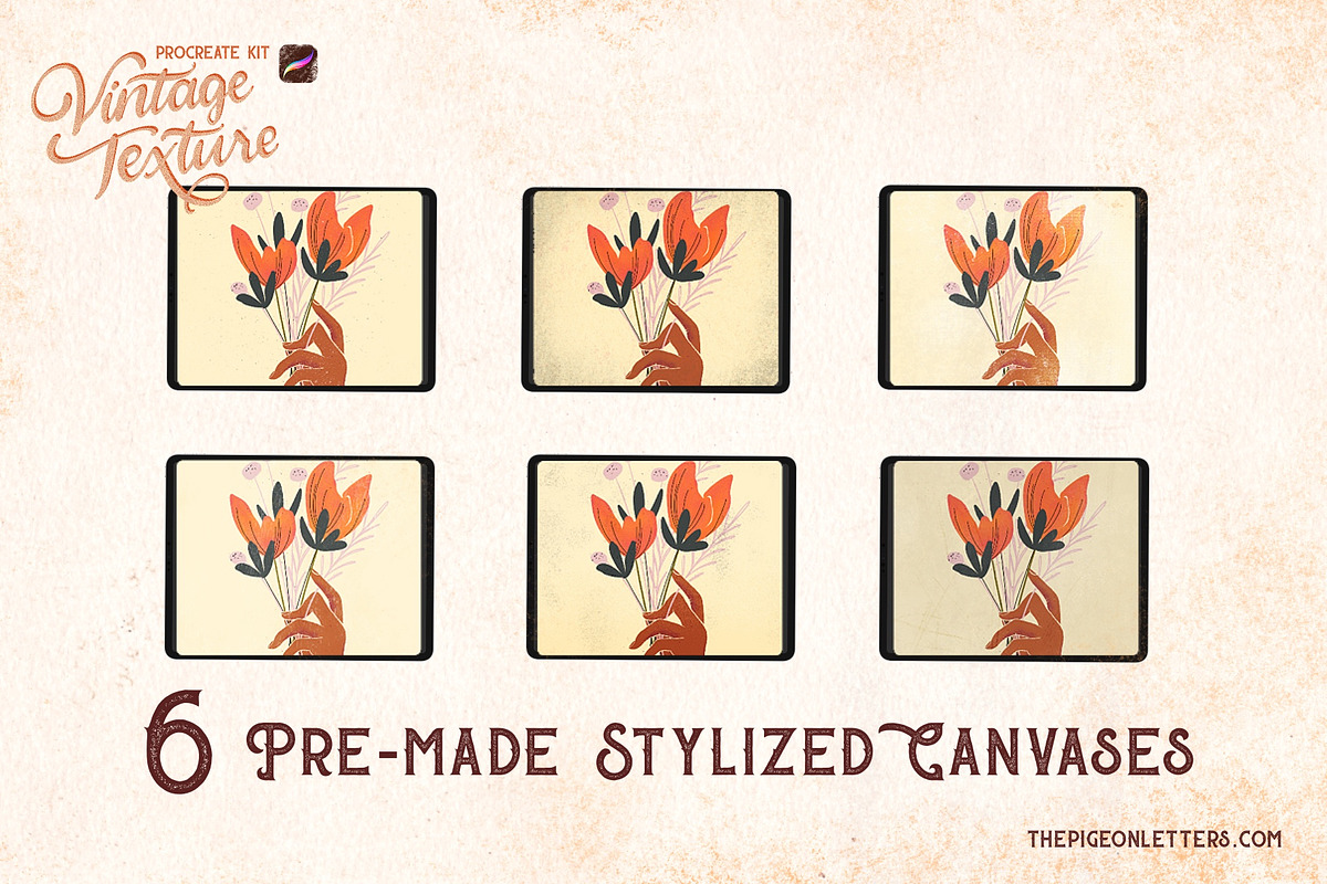 Vintage Texture Procreate Brush Kit, a Brush Add-On by The Pigeon Letters (Photo 8 of 9)