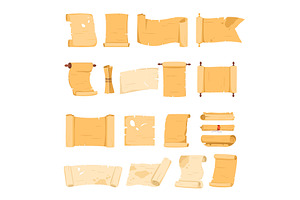 Parchment scrolls set, an Illustration by Flashvector