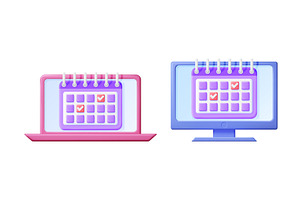 Calendar page with checkmark on, a Technology Illustration by Abscent