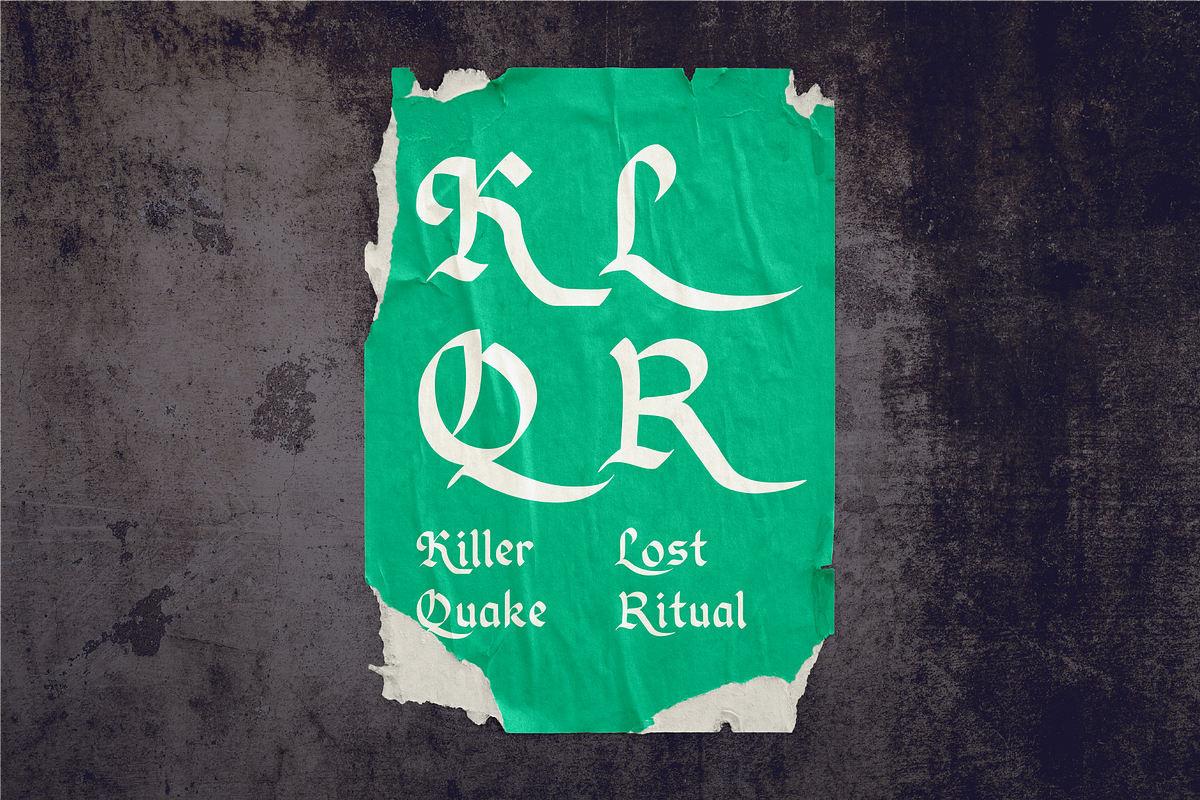 Quembey – Retro Horror Blackletter, a Blackletter Font by Tiptop Graphic (Photo 6 of 9)