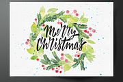 Watercolour Christmas Wreath Vector, a Card Template by Karma (Thumbnail 5 of 5)