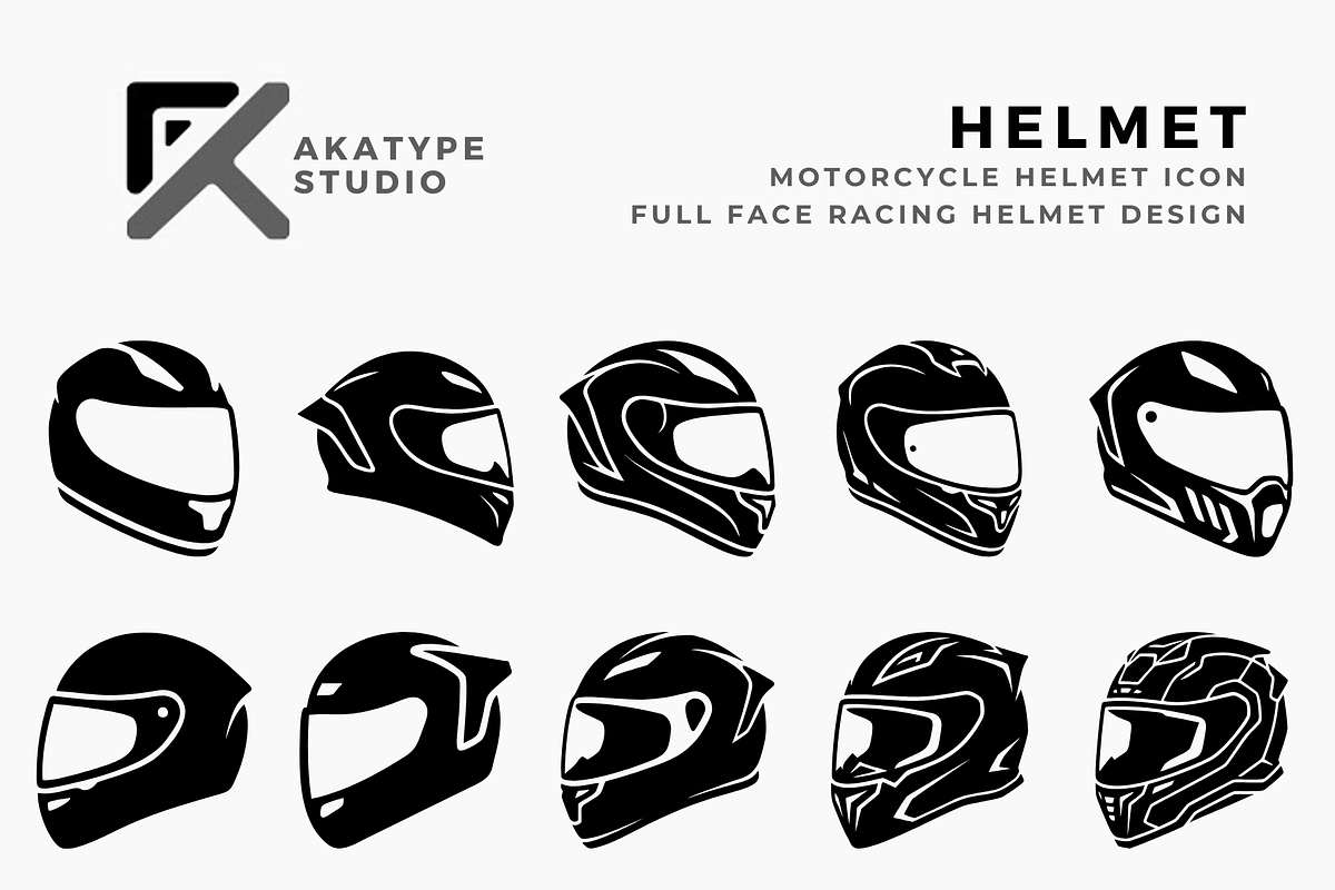 Motorcycle Helmet Icon, a Solid Icon by Akatype Studio