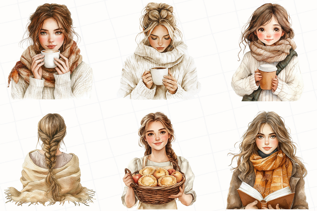 Watercolor Lovely Autumn Clipart, an Illustration by OK Design (Photo 5 of 5)
