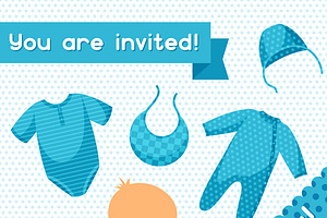 It Is A Boy. Baby Shower Invitations