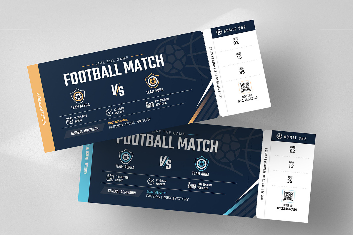 Football Match Event Ticket Template, a Stationery Template by Spark_Creative (Photo 4 of 6)