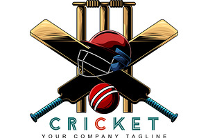 Cricket Sports Graphic Logo Design, an Illustration by HitToon