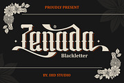 Zenada Blackletter, a Blackletter Font by IHDSTD (Thumbnail 1 of 9)