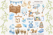 Baby Boy Watercolor Clipart, an Object Illustration by BarvArt (Thumbnail 3 of 6)