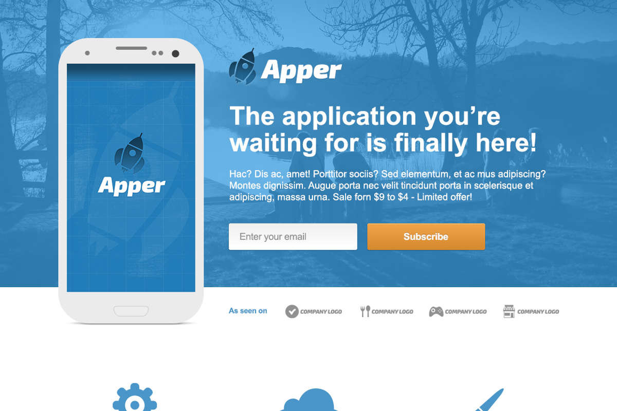 Apper Pagewiz Landing Page + PSD, an App Template by LanceMedia (Photo 4 of 5)