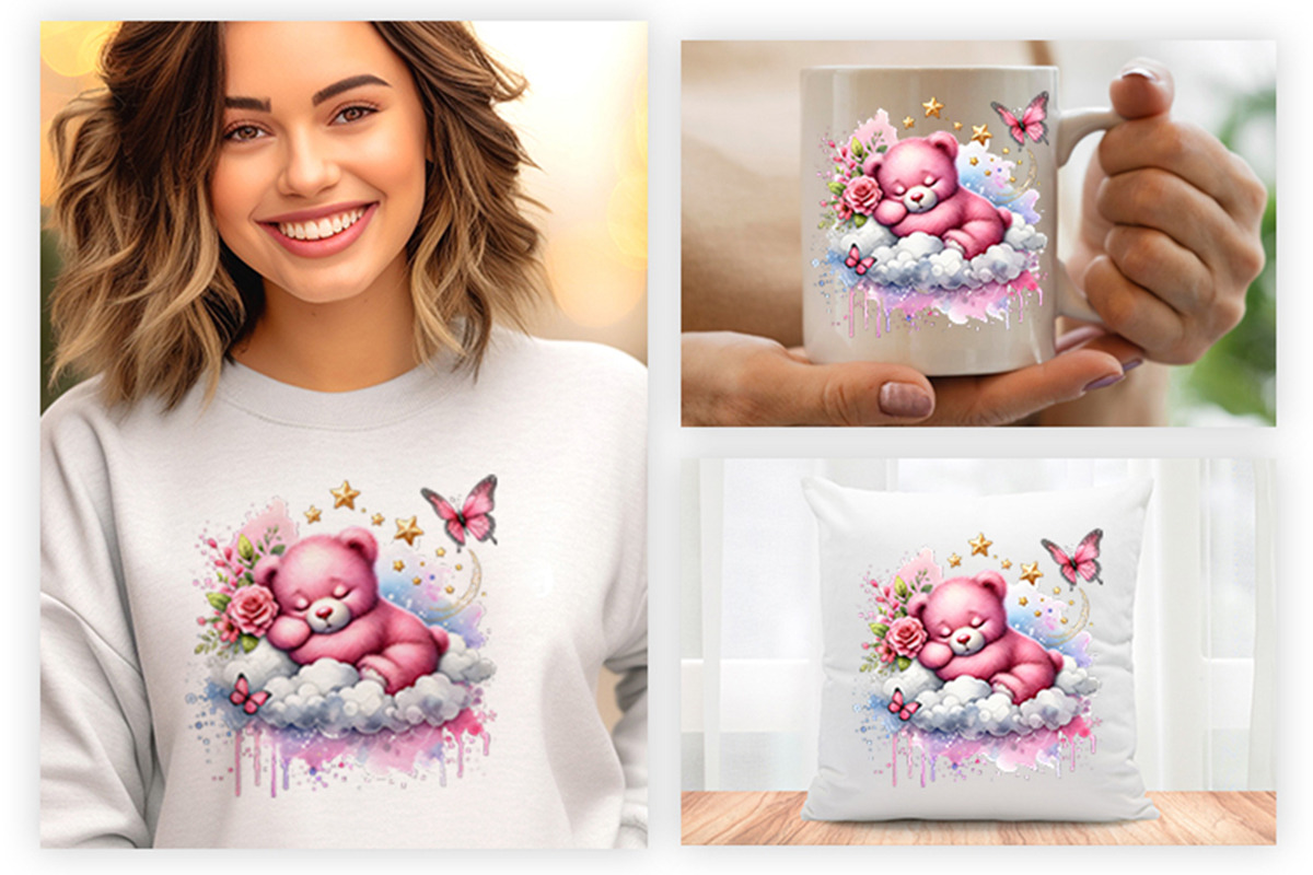 Cute Sleeping Baby Animals Clipart, an Animal Illustration by Creative Arslan (Photo 6 of 9)