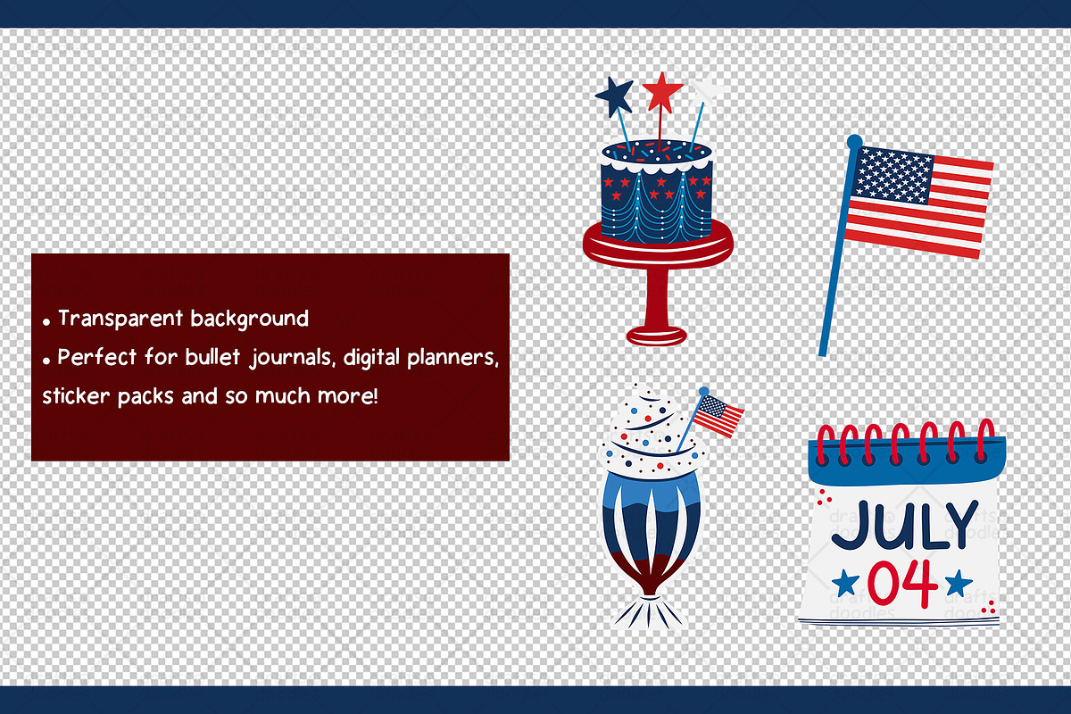 4th of July Clipart Set, an Object Graphic by Drafts n Doodles (Photo 3 of 3)