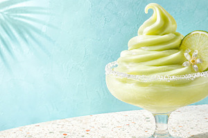 Soft serve margarita in glass with l, a Photo by Dvoevnore photos