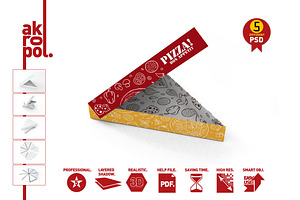 Pizza Slice Box Packaging Mockup