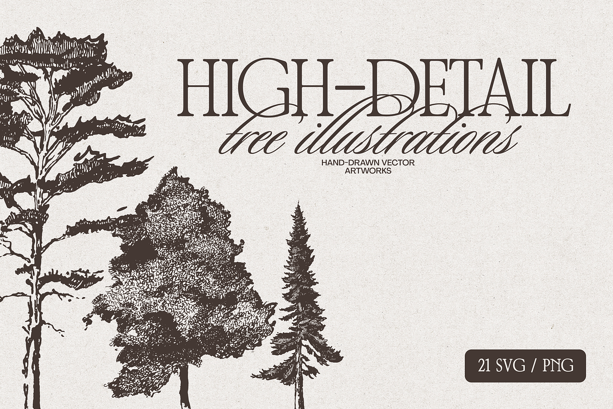 High Detail Tree Sketches Collection, an Object Graphic by TheMountBirdStudio (Photo 1 of 7)