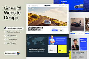Car Rental Landing Page, a Websites & App Template by sajon.co