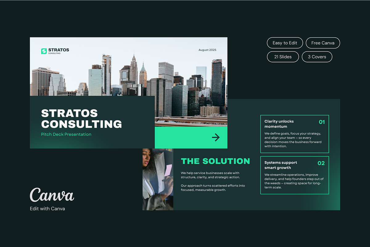 Canva Pitch Deck Template | Stratos
