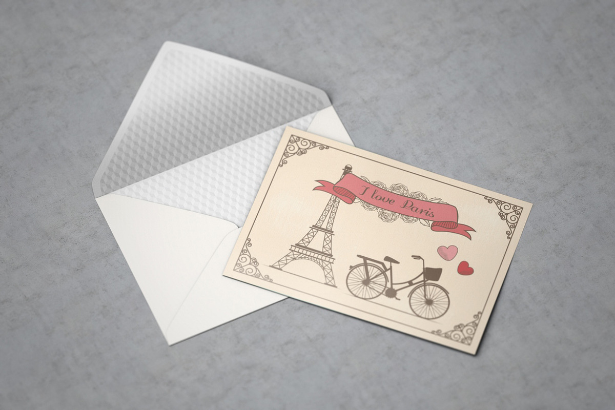 A6 Postcard with Envelope Mock-Up, a Print Template by MassDream (Photo 4 of 11)