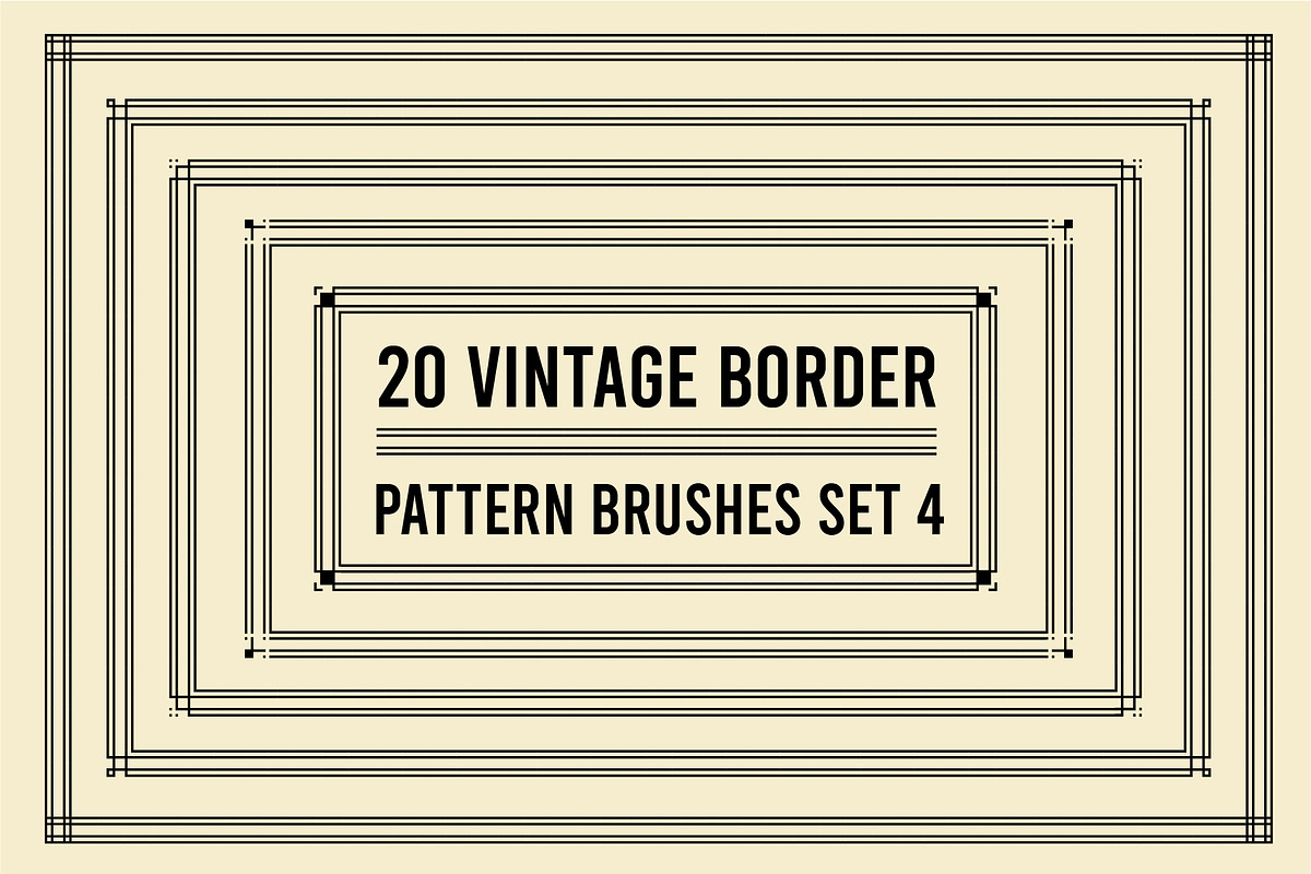 20 Vintage Borders Pattern Brushes 4, a Brush Add-On by G7 (Photo 1 of 3)