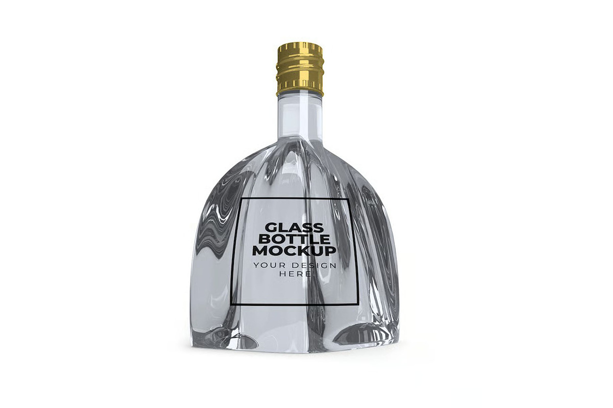 Curved Glass Bottle Mockup Set, a Household Mockup by DesignRushMarket (Photo 5 of 11)