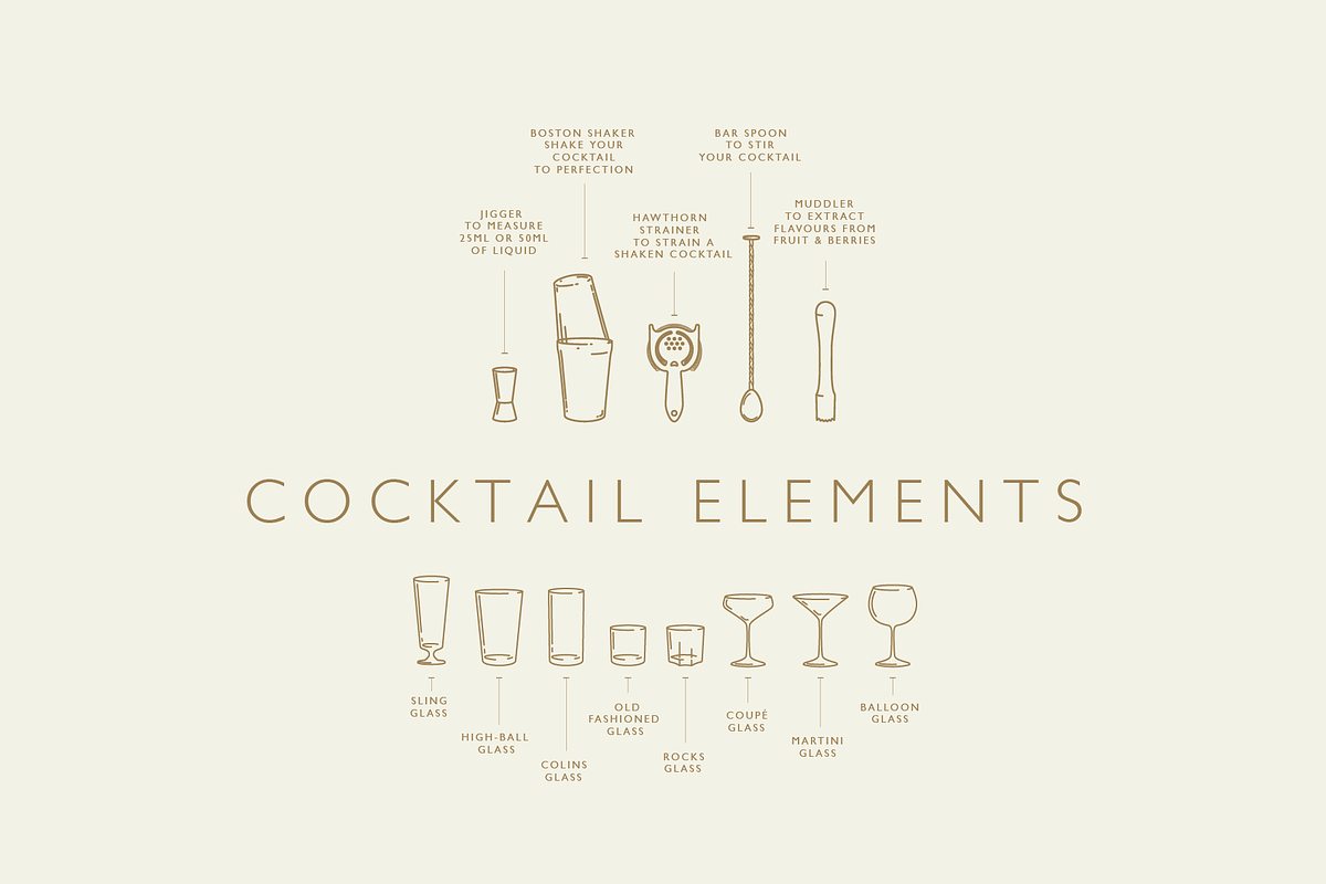 Cocktail Elements - Vector & PNG, an Object Graphic by Colt Type Co (Photo 1 of 2)