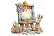 Canvas on Wooden Easel Clipart JPG, an Illustration by Memories By Lea (Thumbnail 9 of 19)