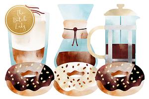 Coffee In A Glass Clipart Set